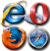 Firefox, Safari, Opera, Chrome, Internet Explorer