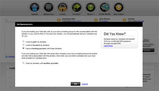 GoDaddy Administrative Control Panel